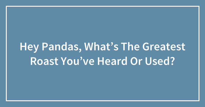 Hey Pandas, What’s The Greatest Roast You’ve Heard Or Used? (Closed)