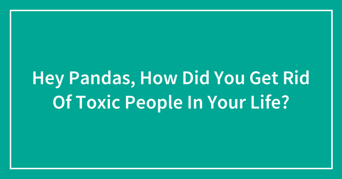 Hey Pandas, How Did You Get Rid Of Toxic People In Your Life? (Closed)
