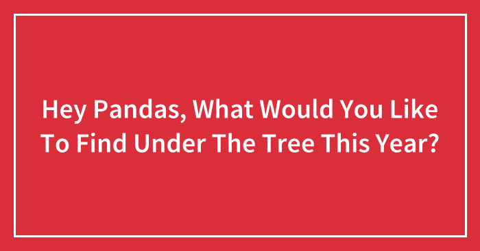 Hey Pandas, What Would You Like To Find Under The Tree This Year? (Closed)