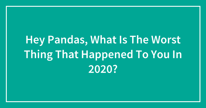 Hey Pandas, What Is The Worst Thing That Happened To You In 2020? (Closed)