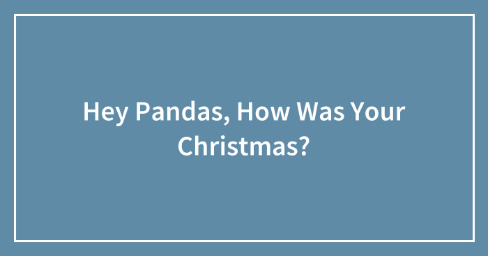 Hey Pandas, How Was Your Christmas? (Closed)