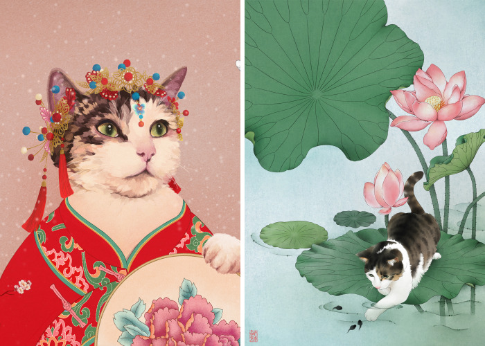 My White Tabby Rescued Cat Saved My Childhood Artist Dream (9 Pics)