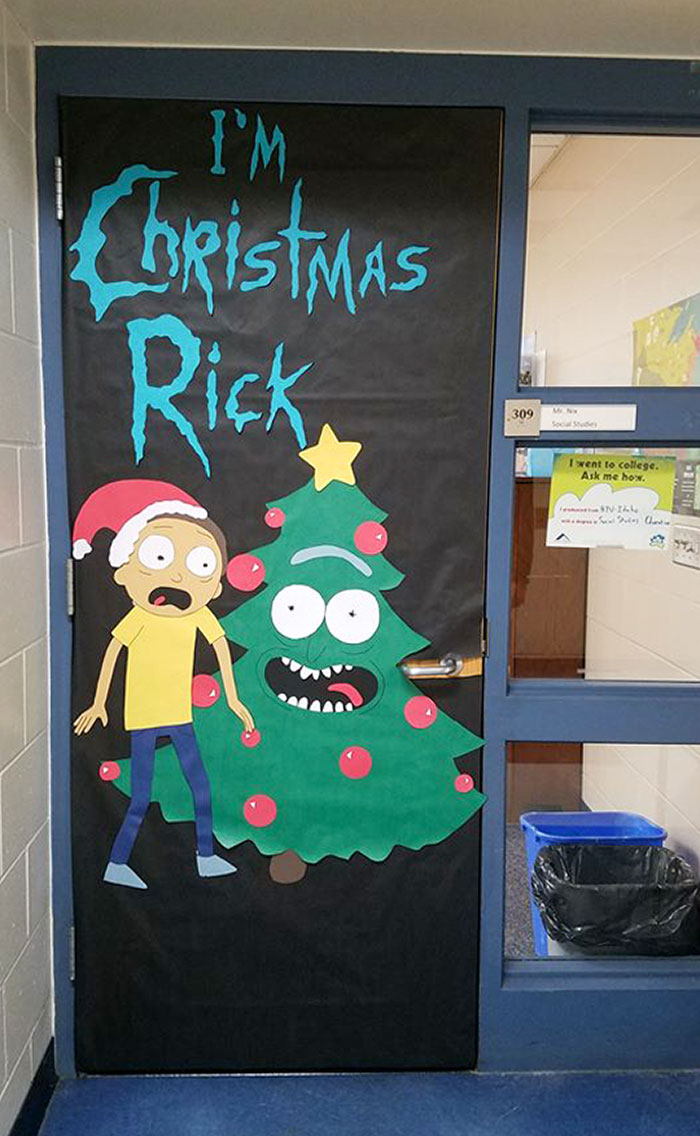 I Was Assigned A "Holiday Cartoon" For Decorating My Classroom Door. I Don't Know That This Is What They Had In Mind, But I Enjoyed Making It