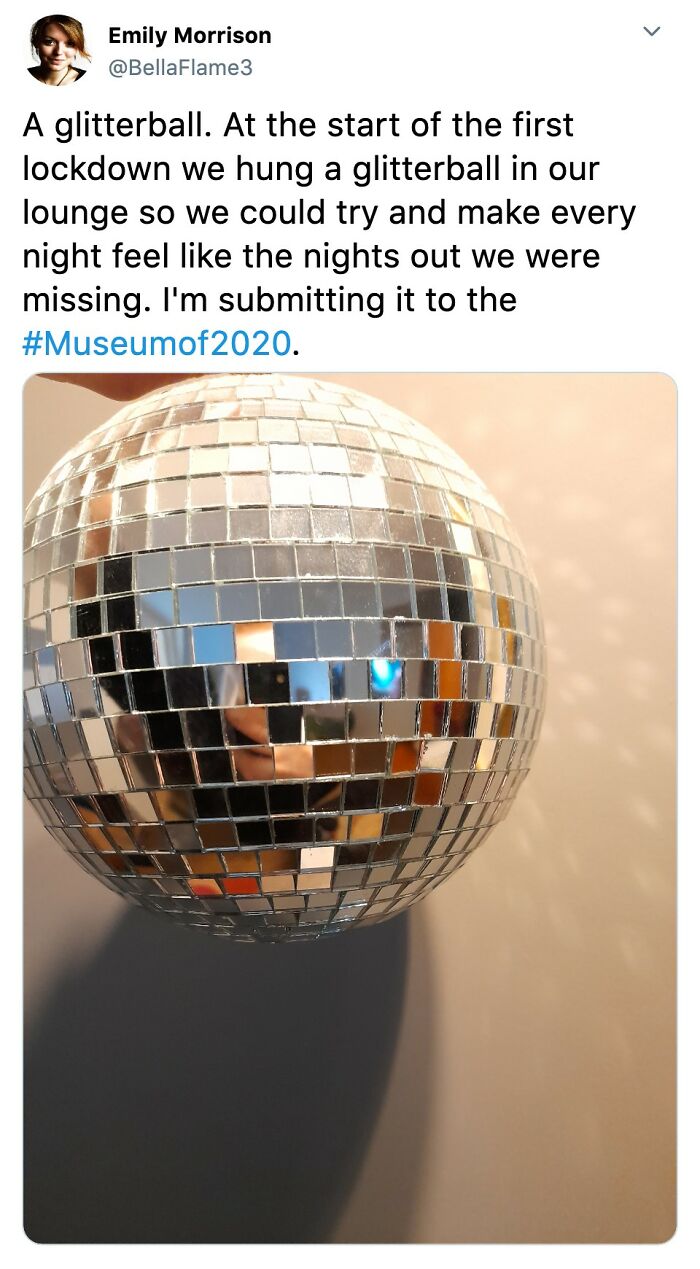 A Glitterball Dontated To The Museum Of 2020