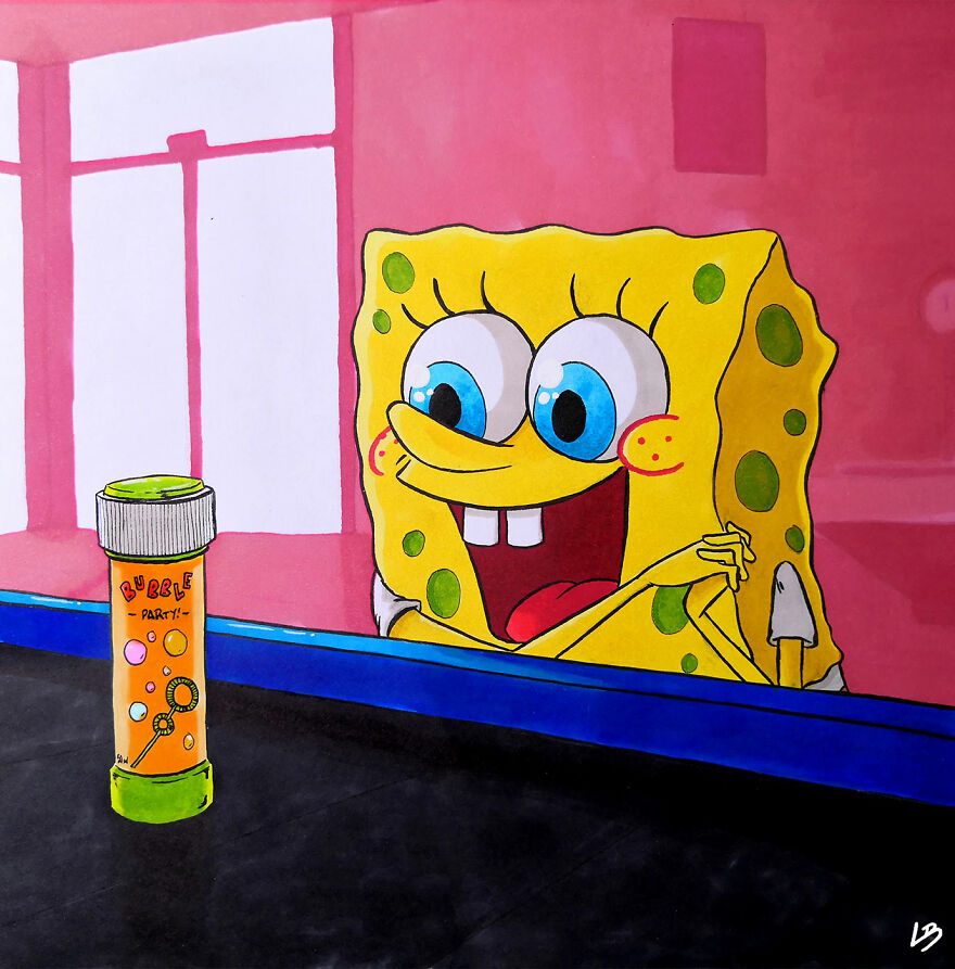 SpongeBob And A Bubble Soap Bottle