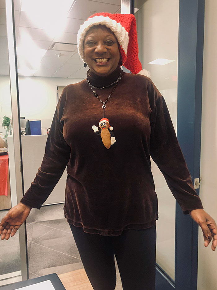 My Coworker Came To The Office Holiday Food Fest Dressed Like Mr. Hanky