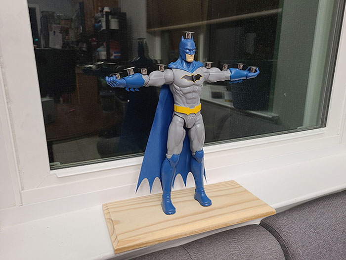 Every Year I Try To Make A New Menorah. I Present This Year's Addition "Batmanorah"