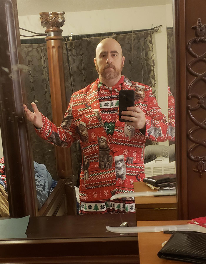 My Wife Told Me To Get Dressed Up For Professional Xmas Photos. Think I Nailed It
