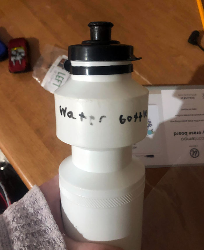 I Told My Kid To Label His Water Bottle For School. Should Have Been More Specific