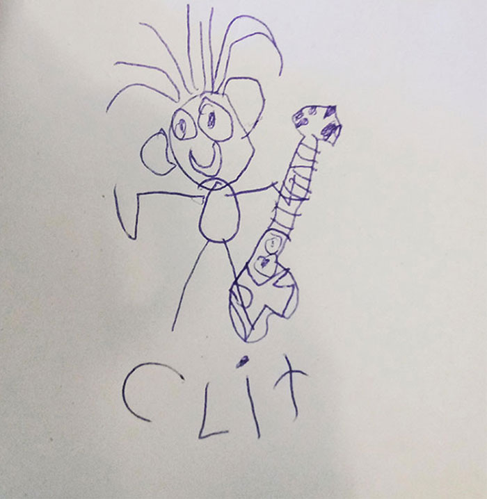 My 6-Year-Old Son Just Drew A Picture Of Clint, The Rockstar