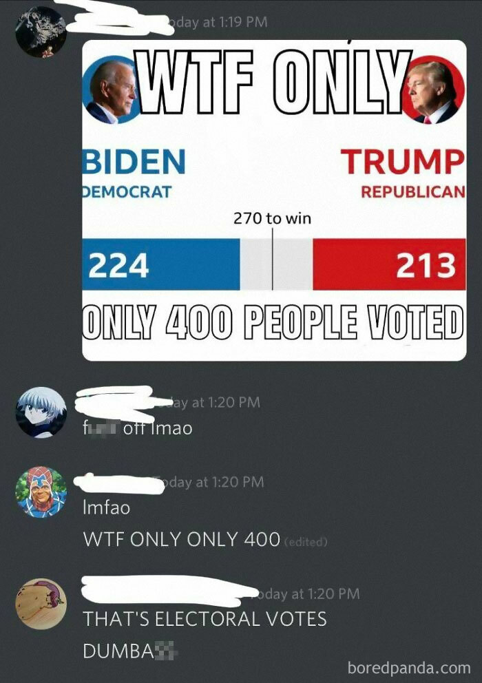 Thats Electoral Votes Dumbass