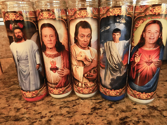 Every Year My Dad Gets Us Odd Religous Candles Around The Holidays. This Year He Really Outdid Himself