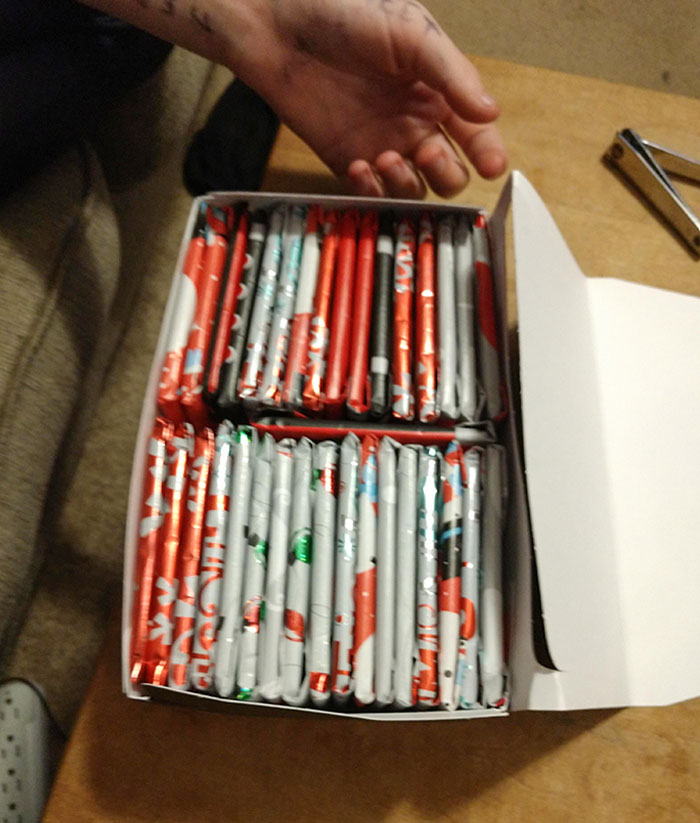 I Individually Wrapped 36 MTG Booster Packs For My Husband's Present. He's Gonna Be So Mad
