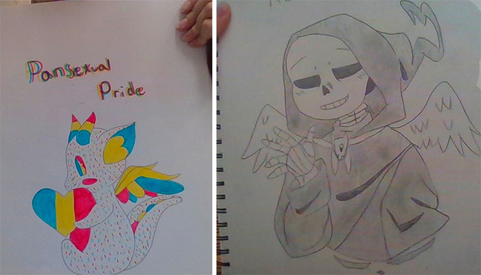 The Dragon Is Not My First Sketch But It Is The First In The Sketchbook And I Did The Reaper Sans About 3 Days Ago (Comment Which Sans I Should Draw Next Lol Because I'm Out Of Ideas)