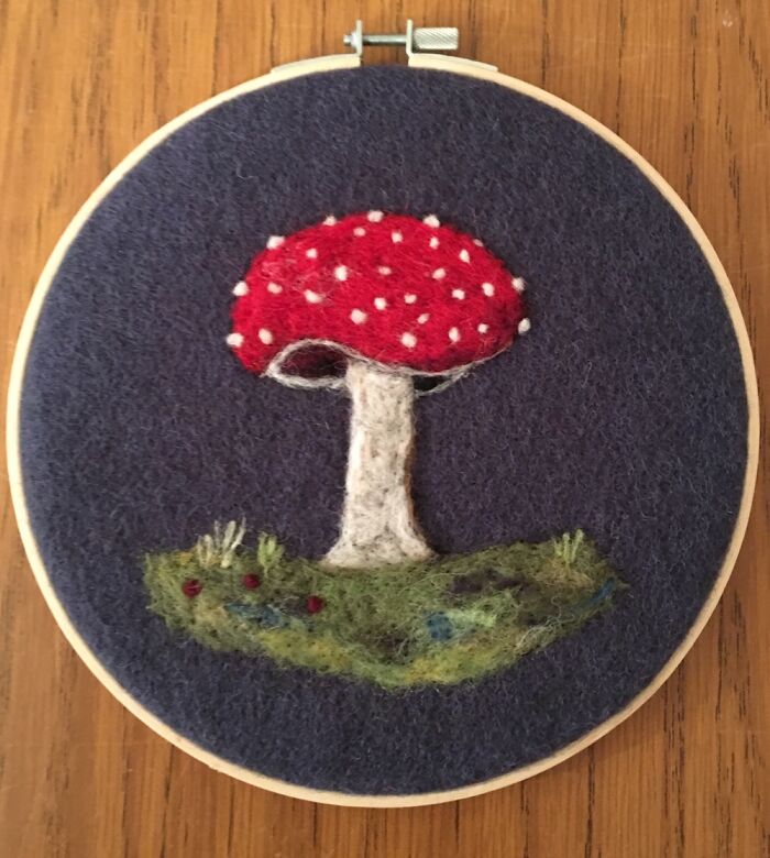 Needle Felted (Wool) Toadstool - Completed At The Weekend.