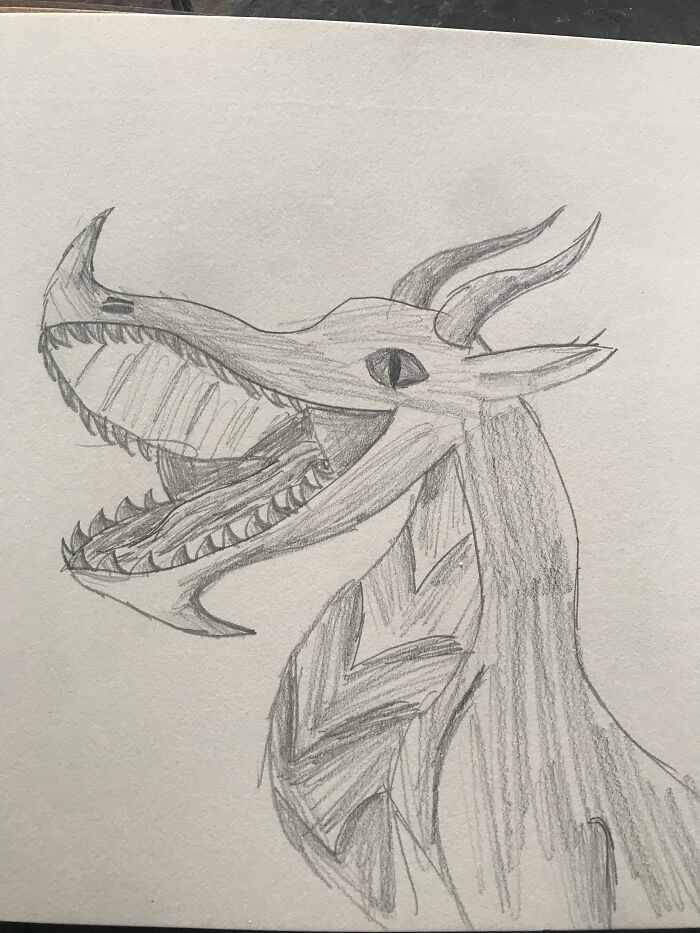 This Is Not The Best Drawing Of A Dragon But The Shading Is Good