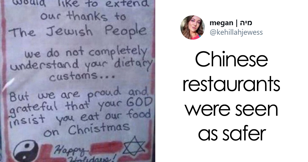 'The Tradition Of Our Ancestors': Twitter Thread Explains Why Jews Eat Chinese Food On Christmas - Vimarsana News
