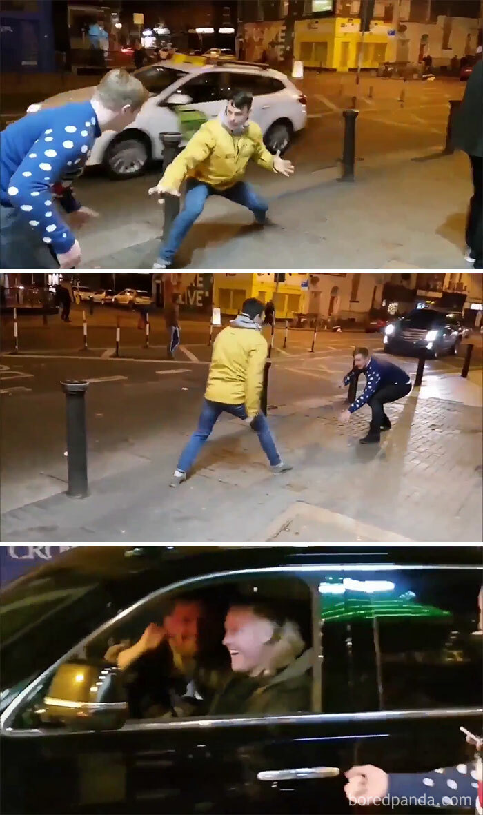 Two Drunk Guys Imitate Connor Mcgregor As He Drives Past