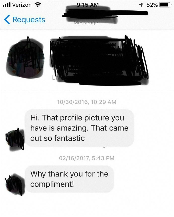 Lady Compliments My Profile Pic. Then 4 Months Later Mistakenly Thanks Me For Complimenting Hers