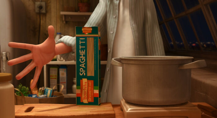 When Remy And Linguine Cook Together, Linguine Pours In A Box Of Bouchiba Pasta. This Is A Nod To Animator Bolhem Bouchiba