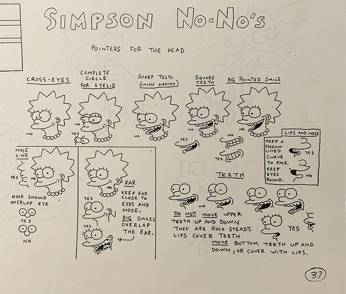 The Simpsons' Style Guide From 1990 Reveals Certain Rules For Animating  Characters And It's Fascinating | Bored Panda