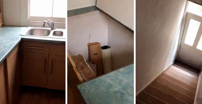 Man Finds A Secret Doorway With Stairs Hidden In Kitchen Cupboard During An Apartment Viewing And People Online Are Creeped Out