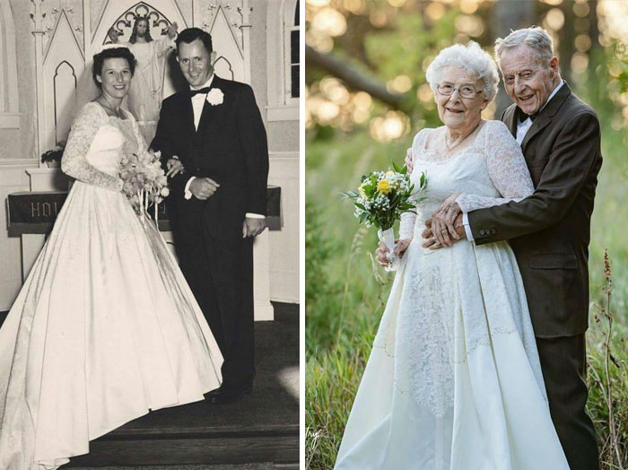 Couple Celebrates Their 60th Wedding Anniversary In Their Original Outfits