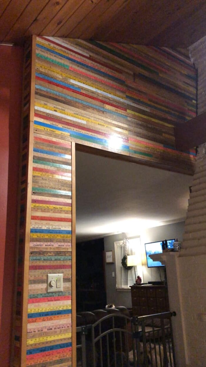 Rulers made into a wall 