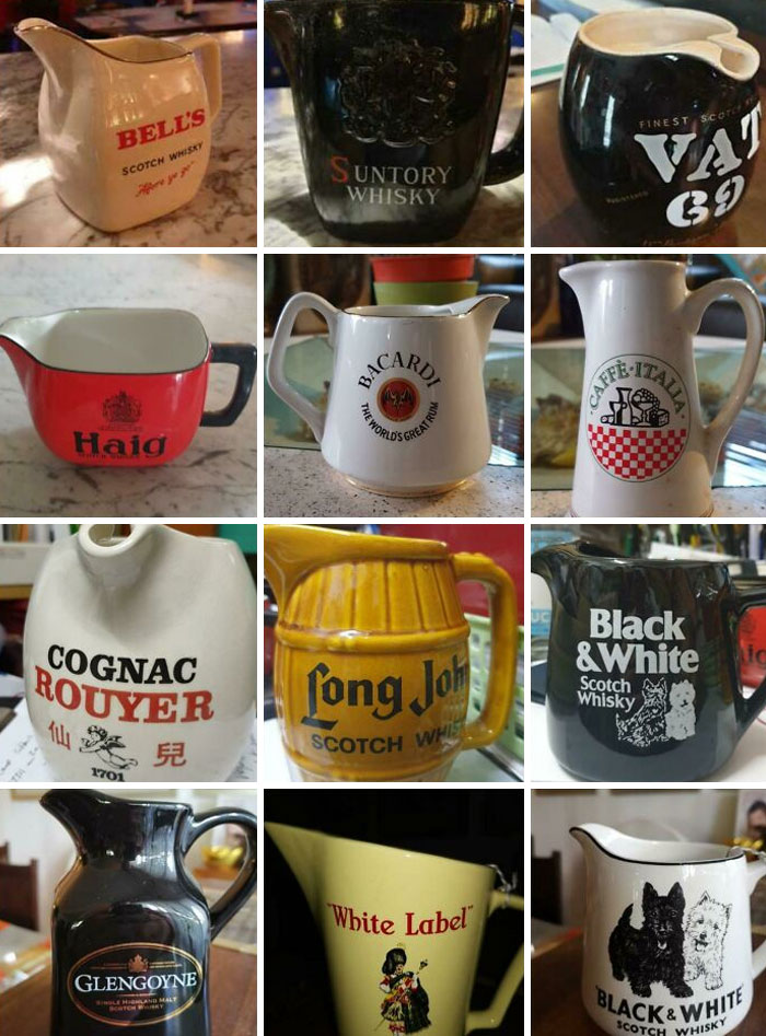 Various whiskey jugs 