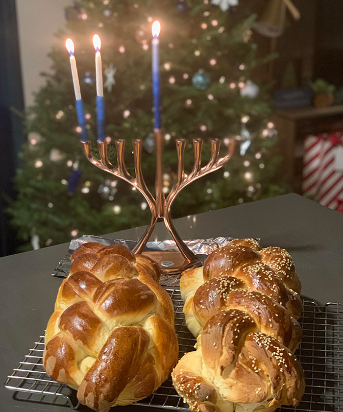 My SO And I Are In An Interfaith Relationship, This Holiday Season I Got My First Christmas Tree And She Baked Some Dope Homemade Challah For The First Time