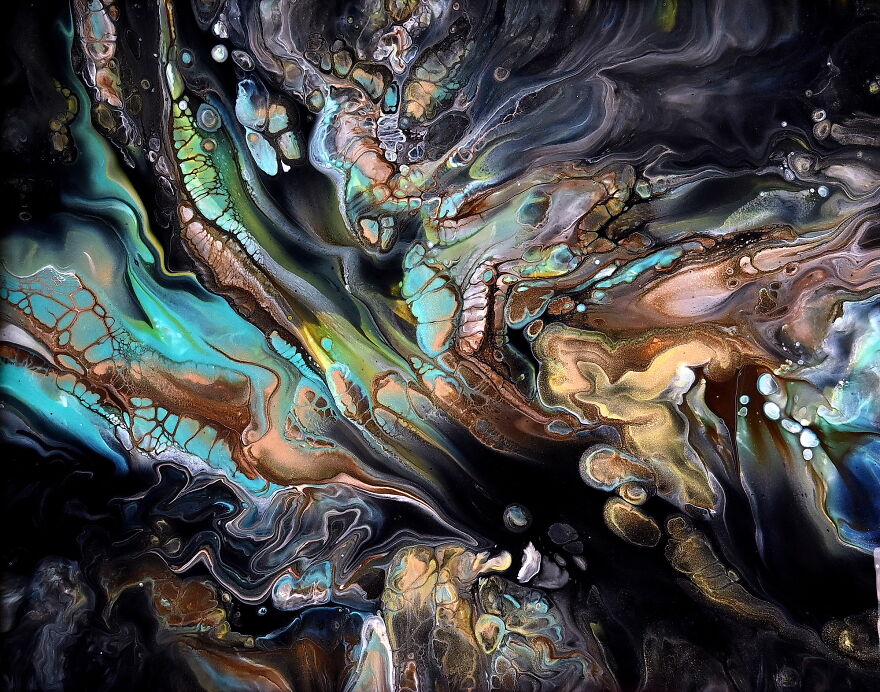 Acrylic Pouring With Thin Paints ~ Swipe And Blow ~ Fluid Art ~ Acrylic Pouring With Thin Paints ~ Swipe And Blow ~ Fluid Art ~