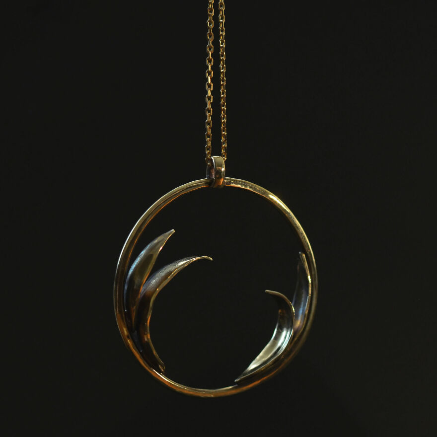 Elegant Brass Pendant, Inspired By The Beauty Of Meadows And Fields