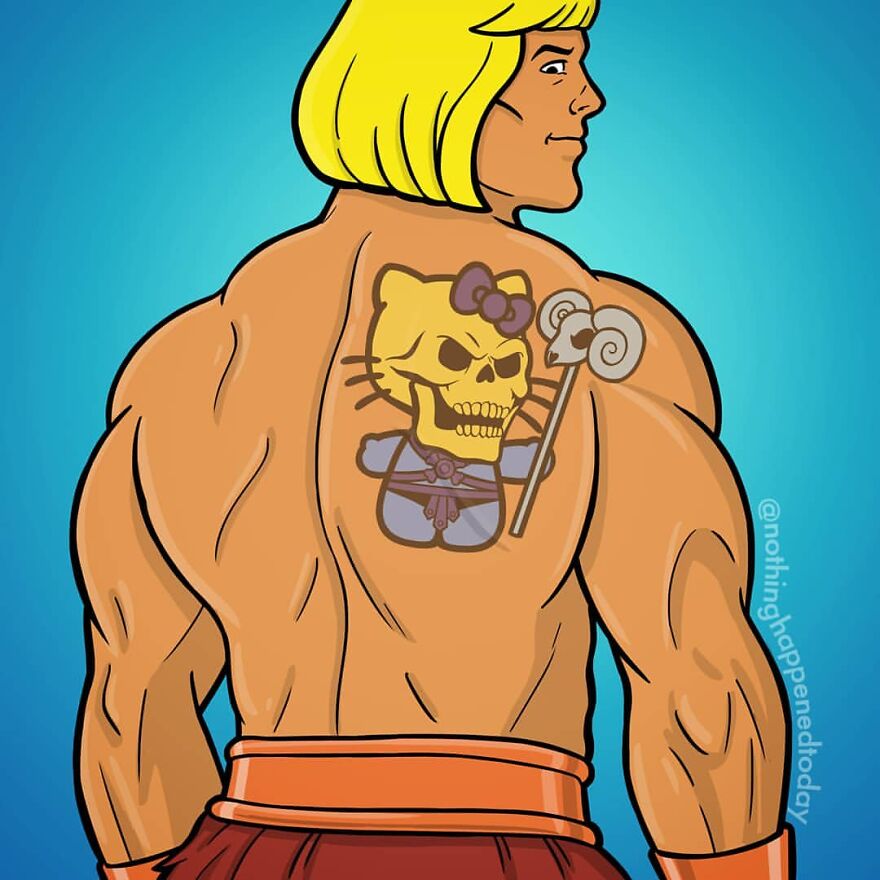Artist Shows In 21 Images That Outside The 'Movie Set', He-Man And The Villain Skeletor Are True Friends