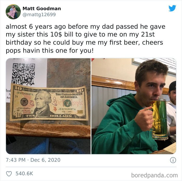 Dad Made Sure To Pay For His Son's First Beer 6 Years After He Passed
