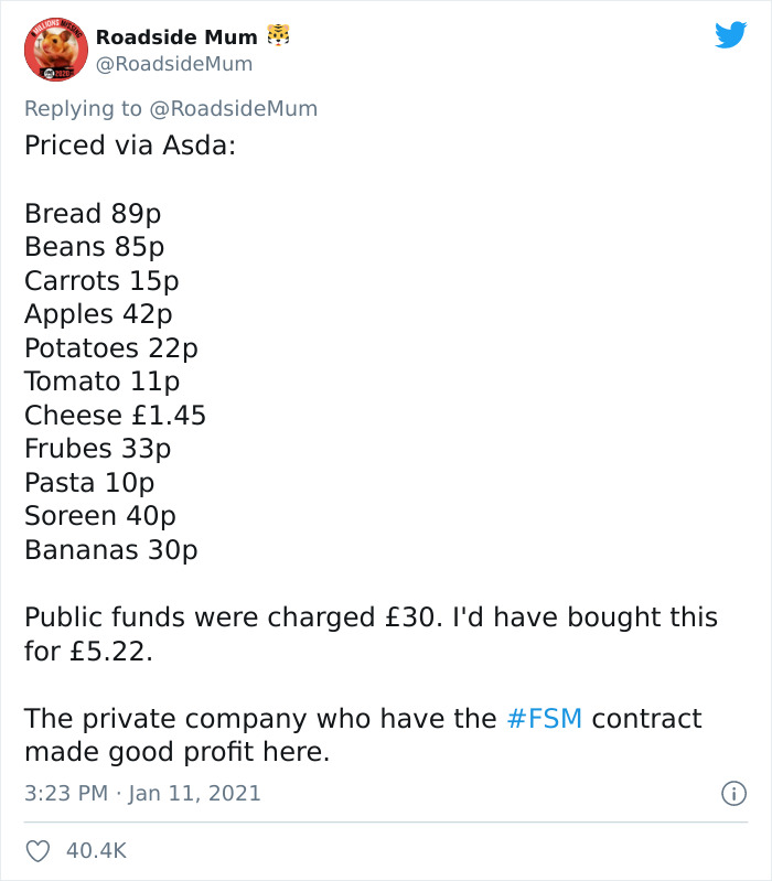 Mom Calls Out The Government After Comparing What She Could Buy For £30 Vs. What The Government Bought For £30