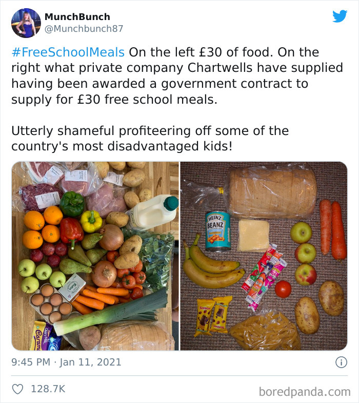 Mom Compares What Food She Can Buy For £30 vs. What The “£30-Worth” Government Food Package Looks Like