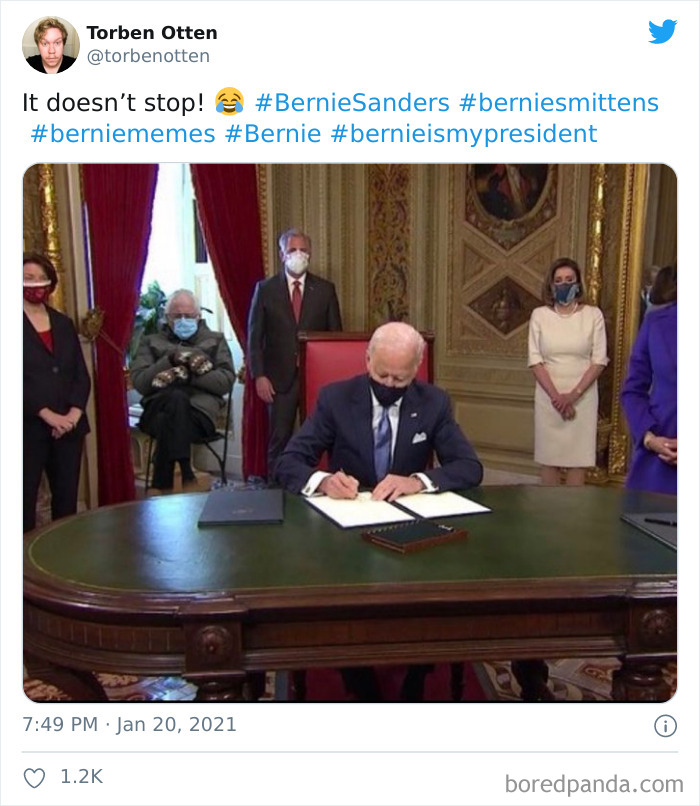 40 Of The Funniest Memes People Created After Bernie Sanders Was Captured Sitting Alone During Inauguration