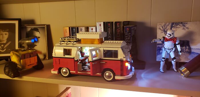 Vw Camper With A Lighting Kit. I Made It With The Help Of My 10 Yr Old Great Niece.