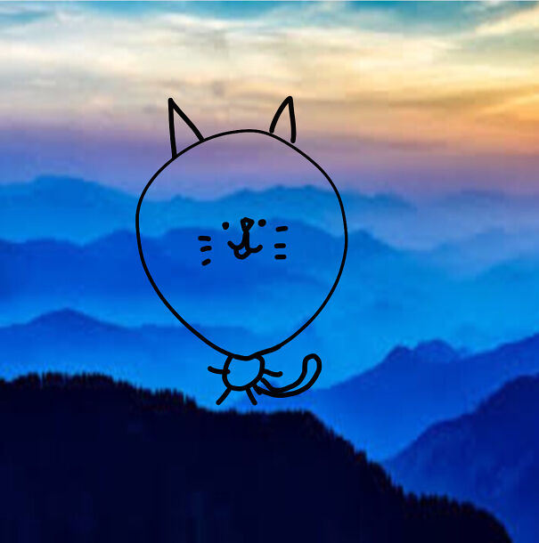 The Big Derpy Transparent Cat Floating In The Sky
