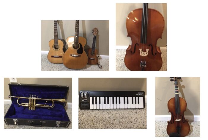 My Little Family Of Instruments. I’m Really Excited About The Midi! Soon, There’ll Also Be A Piano