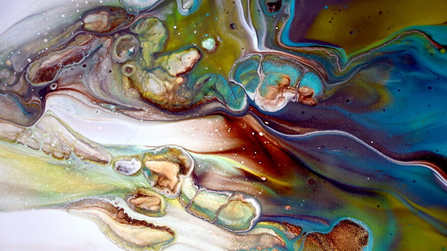 Practising Dutch Pour With Marina ~ Gorgeous Earthy Colour Combination ~ Fluid Art Painting
