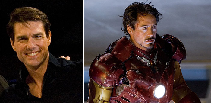 Tom Cruise fue considerado para el papel de Iron Man, pero Robert Downey, Jr. fue elegido