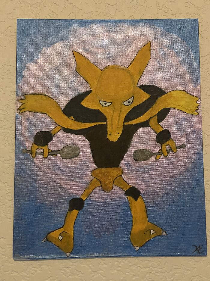 This Painting Of Alakazam That My Best Friend Made For Me