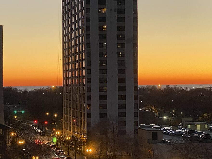 Beautiful Chicago Sunrise On A Crisp Winter Morning