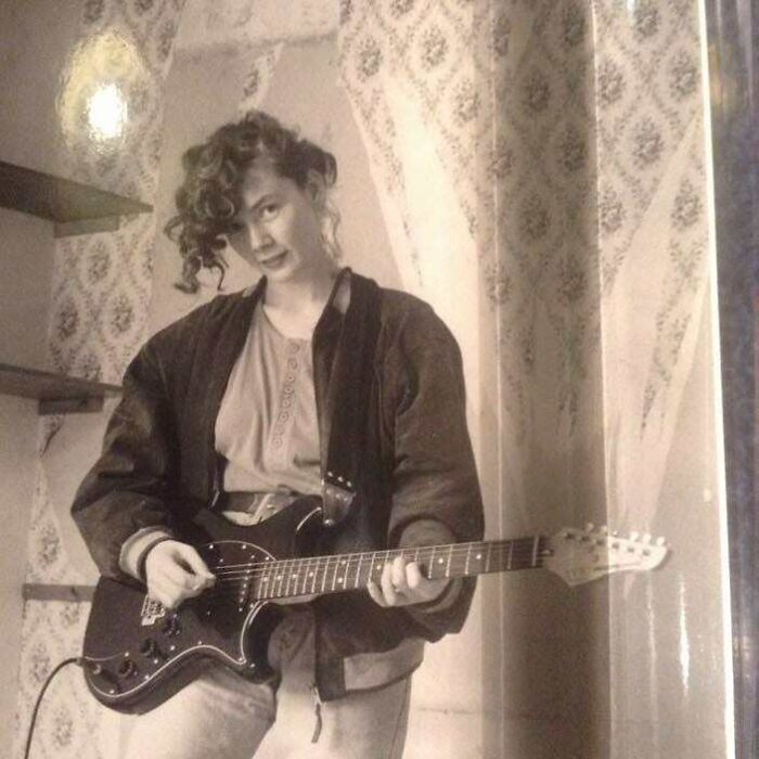 My Mom Sometime In The 80s Messing With My Dads Guitar (Birmingham UK)
