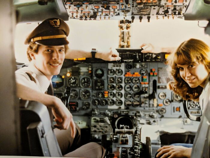 My Dad And My Mom Shortly After He Got Hired As A Pilot At United (1978)