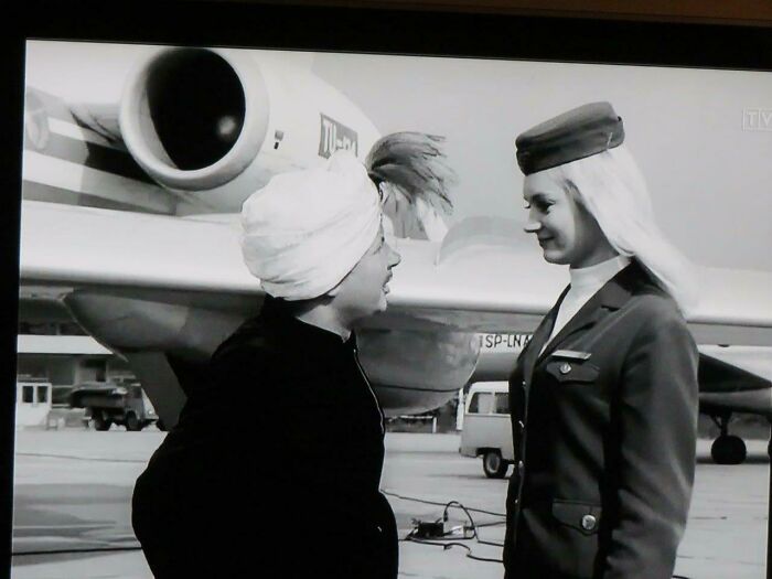 My Then 23 Year Old Mom In 1970 In A Polish Film Called "Hydrozagadka”. She Worked For Lot Polish Airlines, They Used Some Of The Real Airline Employees In The Film