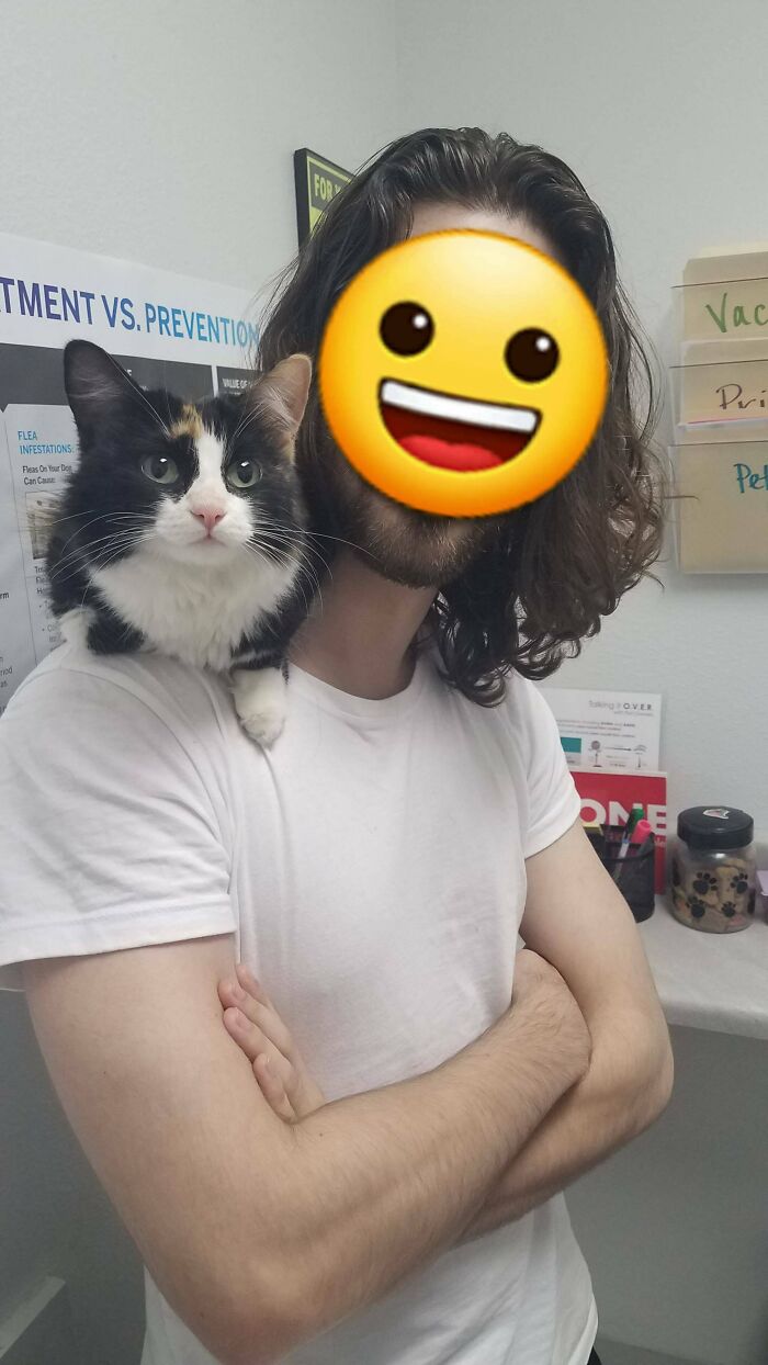 My Brother's Shoulder Was The Safest Place At The Vet