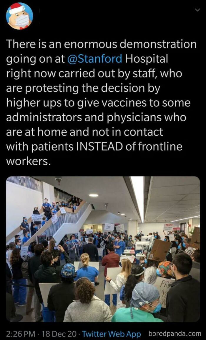 Staff Working From Home Is Getting The Vaccine Instead Of The Frontline Workers