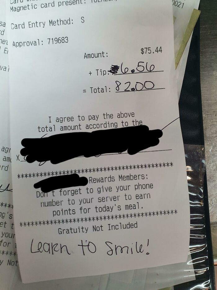 I'm A Server And I Wear A Mask At Work Every Day. Someone Left This Note On A Receipt Tonight